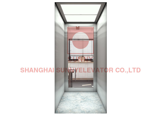 Edelstahl-Luxuslandhaus-Aufzug mit PVC-Boden 0.4m/S