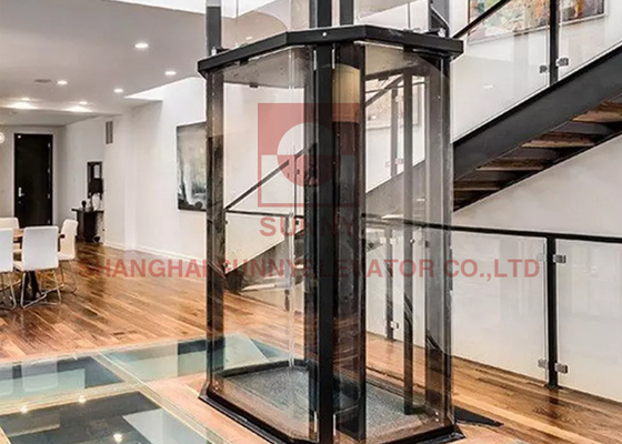 2 - 4 Stockwerke Indoor Glass Home Elevator Customize Edelstahl