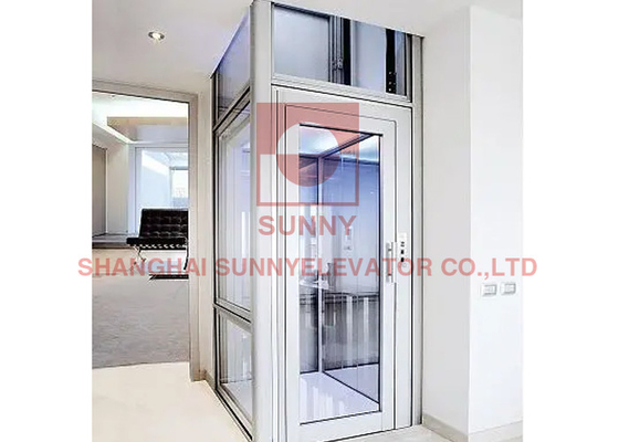 1.0~4.0m/S Zentrum Öffnung Tür Passagier Home Lift Glaskabine für Zuhause